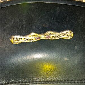 Vintage art deco filigree white gold with amethyst broach